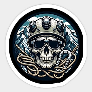 Rock climbing skull head Sticker